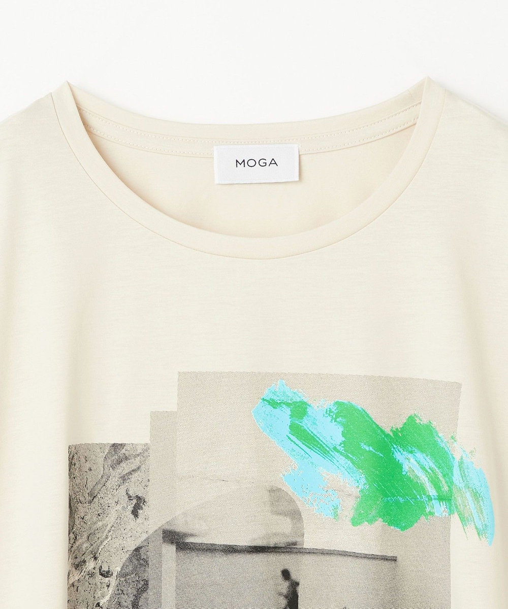MOGA Lサイズ（大きいサイズ） 【大きいサイズ】ハイゲージ天竺オリジナルプリントＴシャツ ベージュ