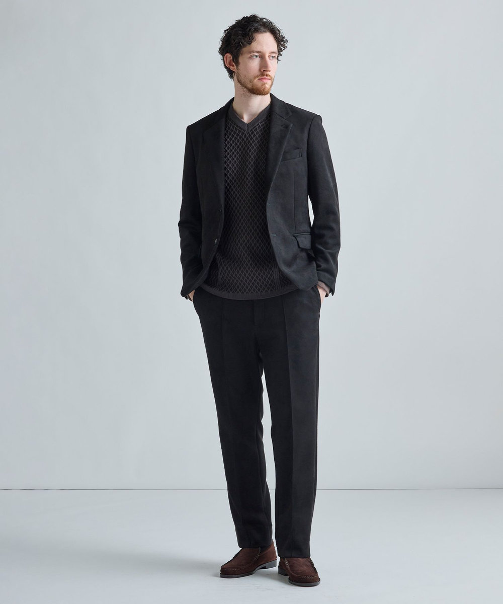 MEN'S BIGI アランパネル ニットコンビVネックロングTEE ブラウン