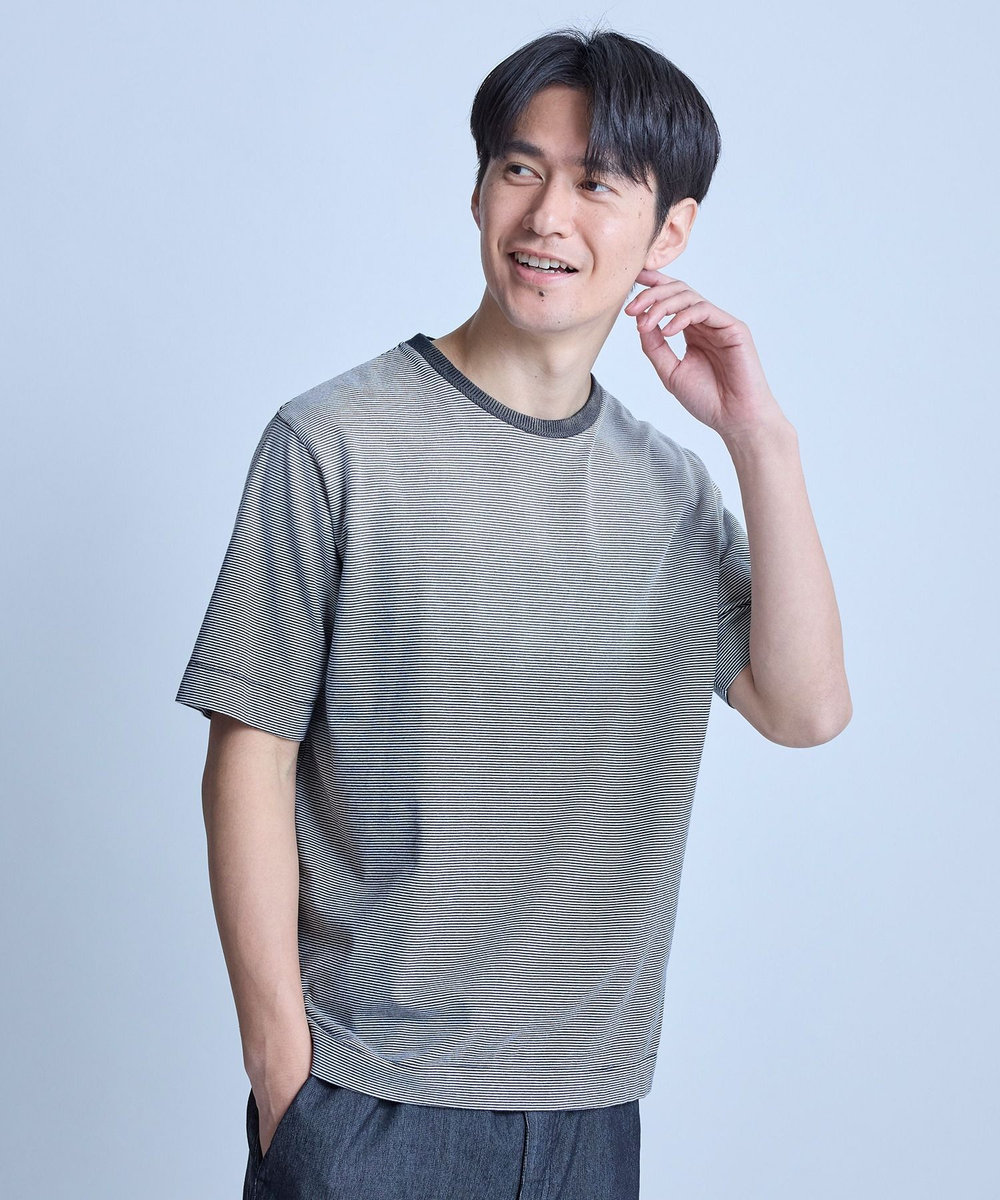 UNION STATION ヴィンテージライクミジンボーダーTシャツ＜ストレッチ・マシンウォッシャブル＞ ホワイト