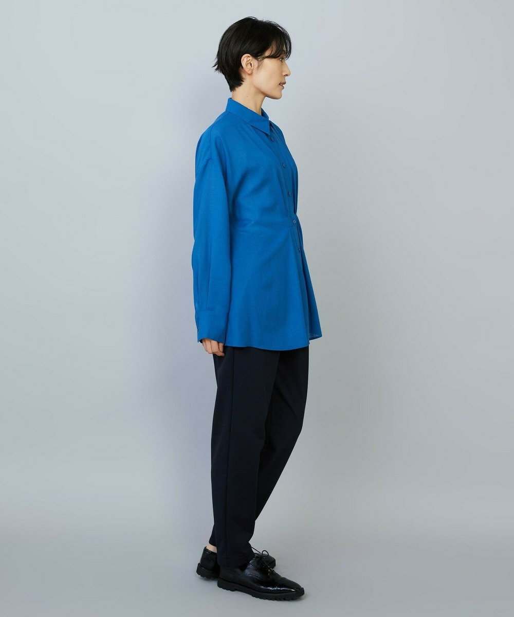 MOGA シアービエラタックラインブラウス ブルー