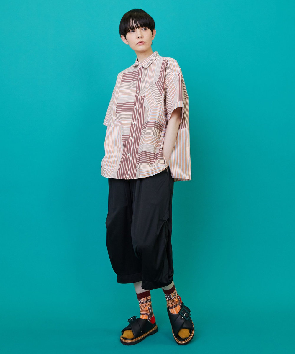 FRAPBOIS マルチスト シャツ ブラウン