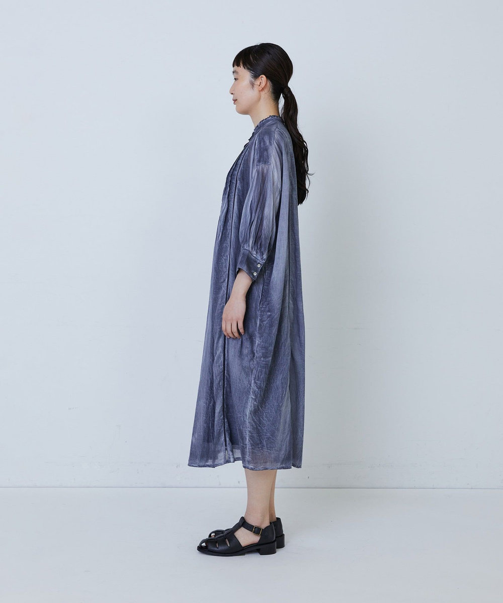 LOISIR 【MTサイズ有り】インドピグメントダイシャツワンピース ネイビー