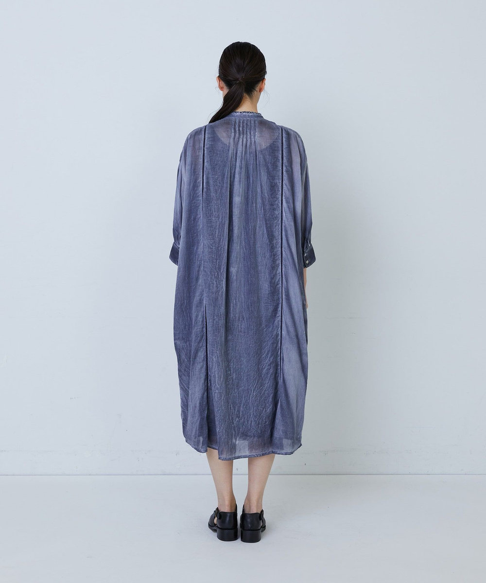 LOISIR 【MTサイズ有り】インドピグメントダイシャツワンピース ネイビー