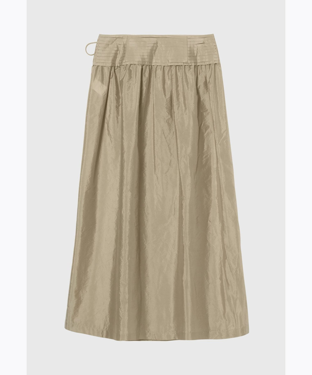 DÉPAREILLÉ WASHER TAFFETA TUCK SKIRT / ワッシャータフタタックスカート ゴールド