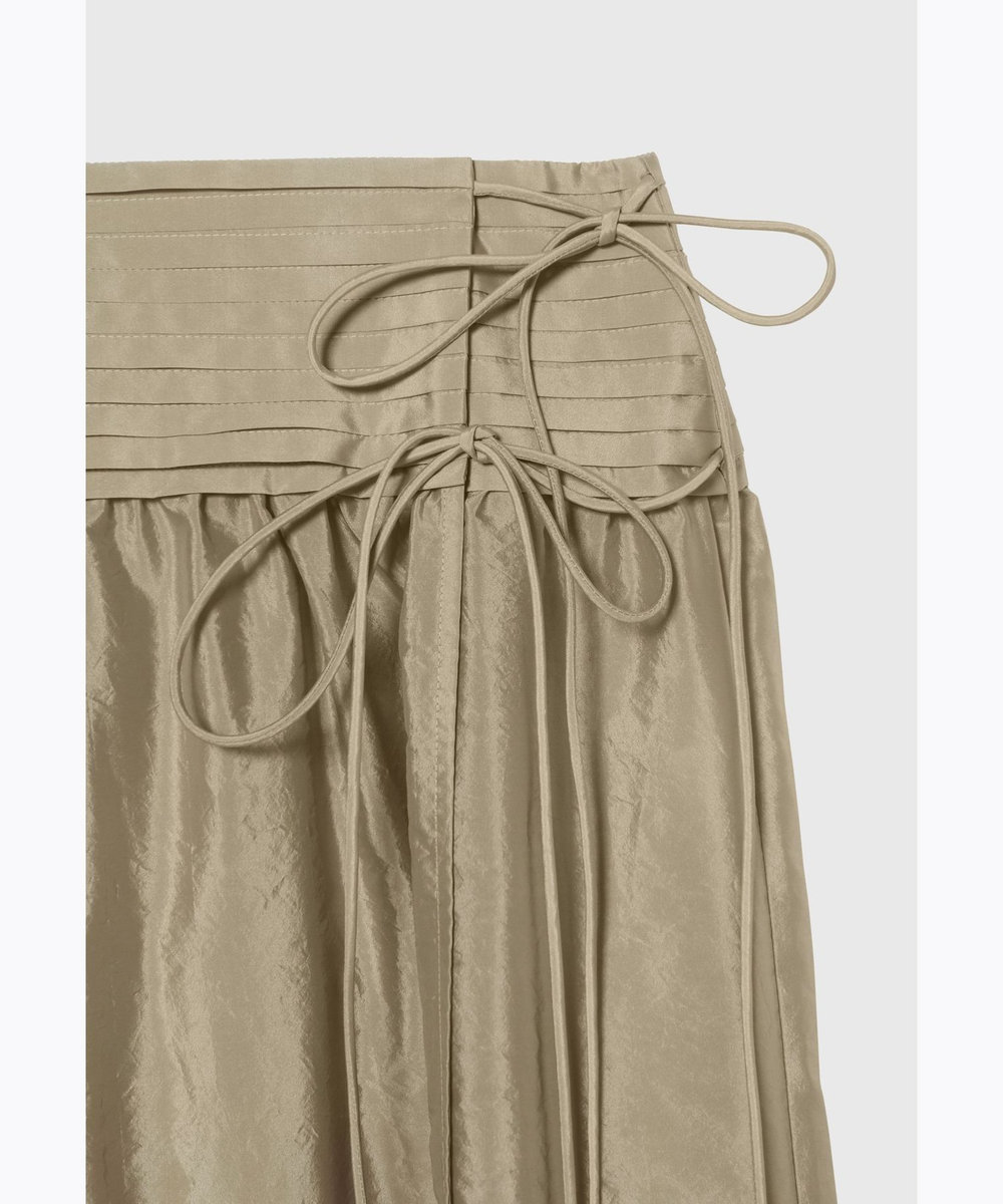 DÉPAREILLÉ WASHER TAFFETA TUCK SKIRT / ワッシャータフタタックスカート ゴールド