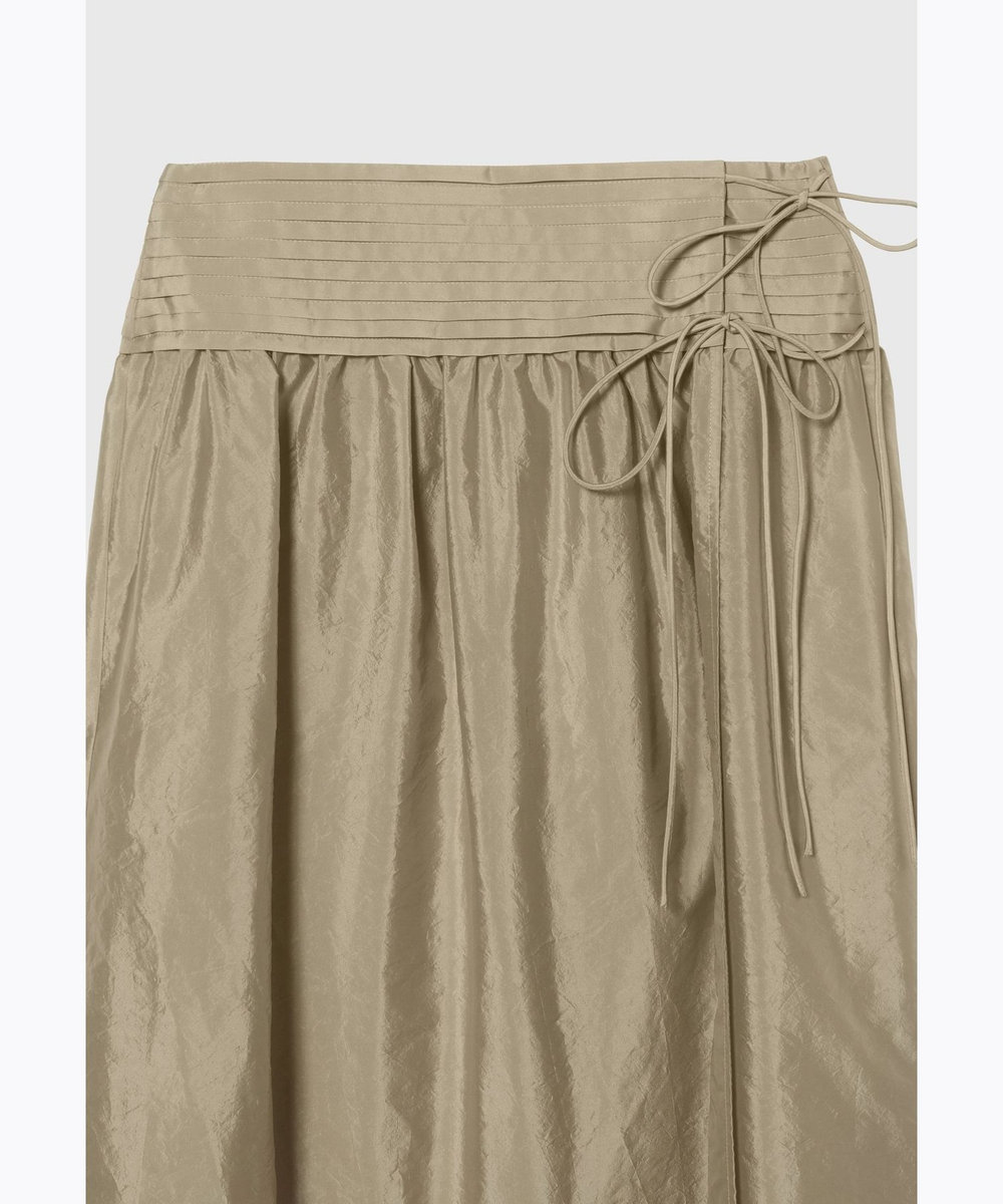 DÉPAREILLÉ WASHER TAFFETA TUCK SKIRT / ワッシャータフタタックスカート ゴールド
