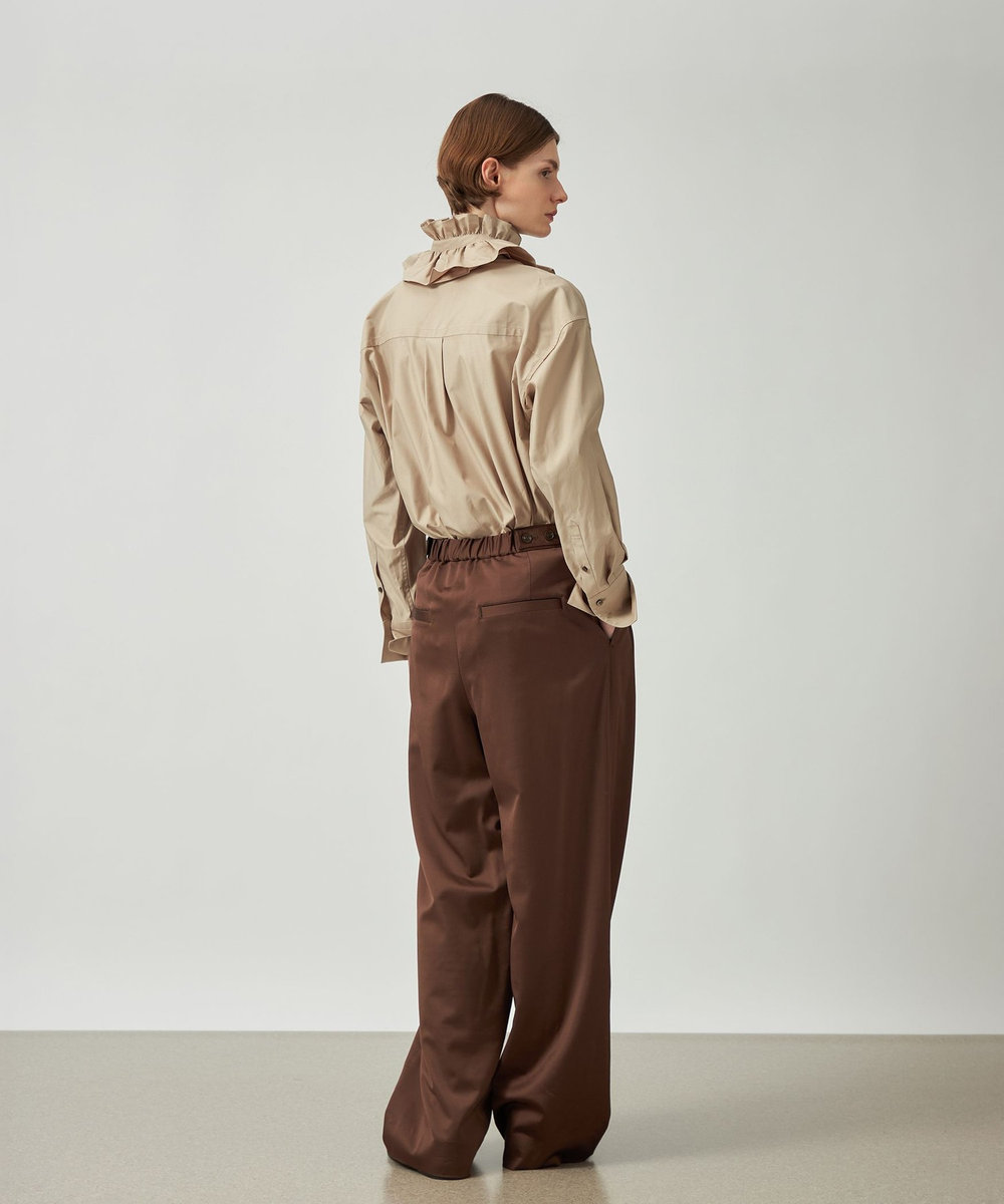 DÉPAREILLÉ COTTON RUFFLE BOW SHIRT / コットンラッフルボウシャツ ベージュ