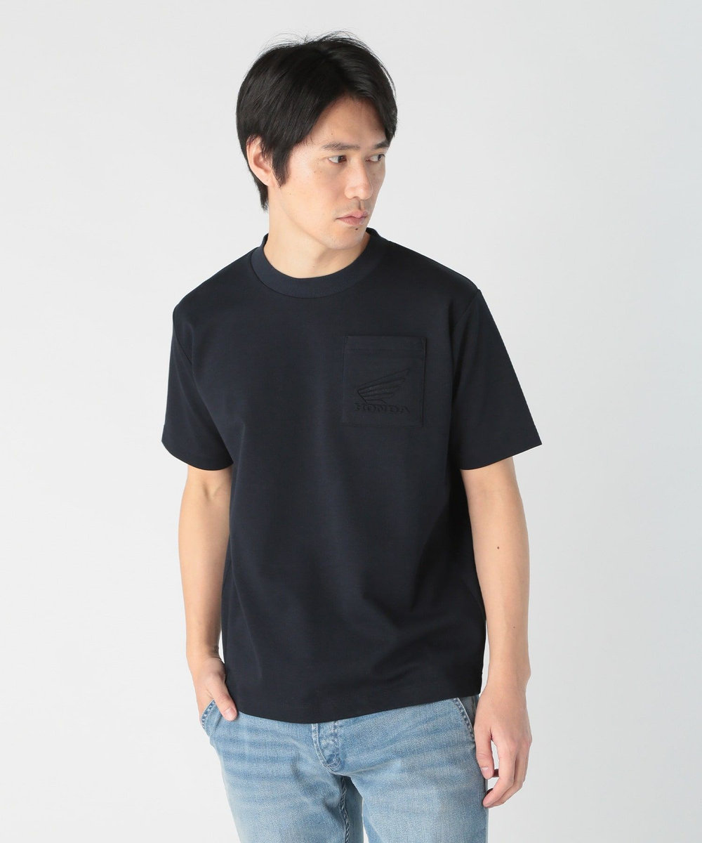 MEN'S BIGI 【HONDA / ホンダ】別注 バイクエンブレムポケットTEE ネイビー