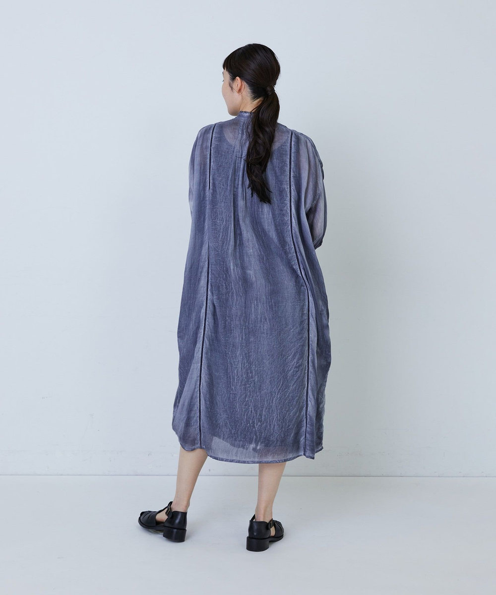 LOISIR 【MTサイズ有り】インドピグメントダイシャツワンピース ネイビー