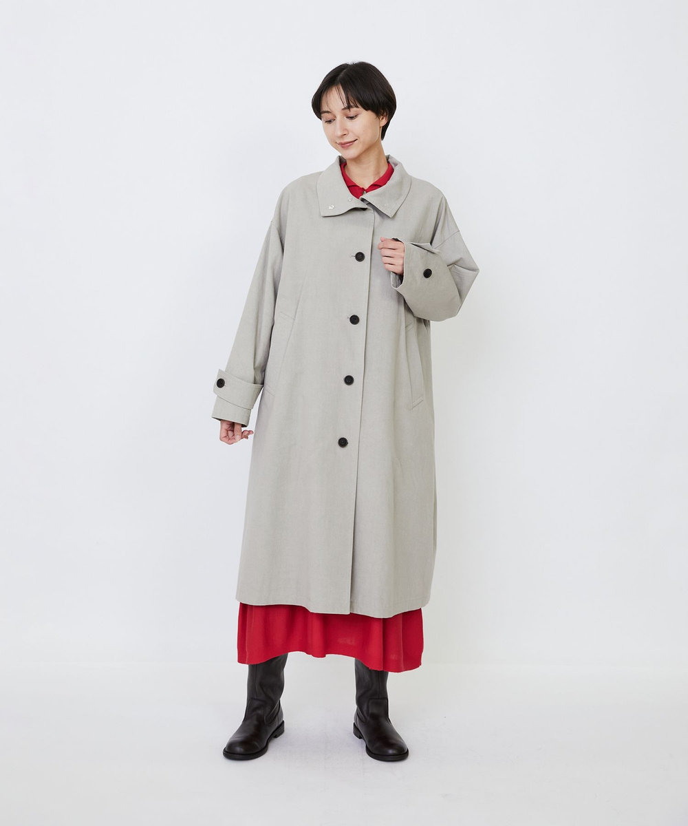LOISIR グランジコットンポプリンステンカラーコート ベージュ