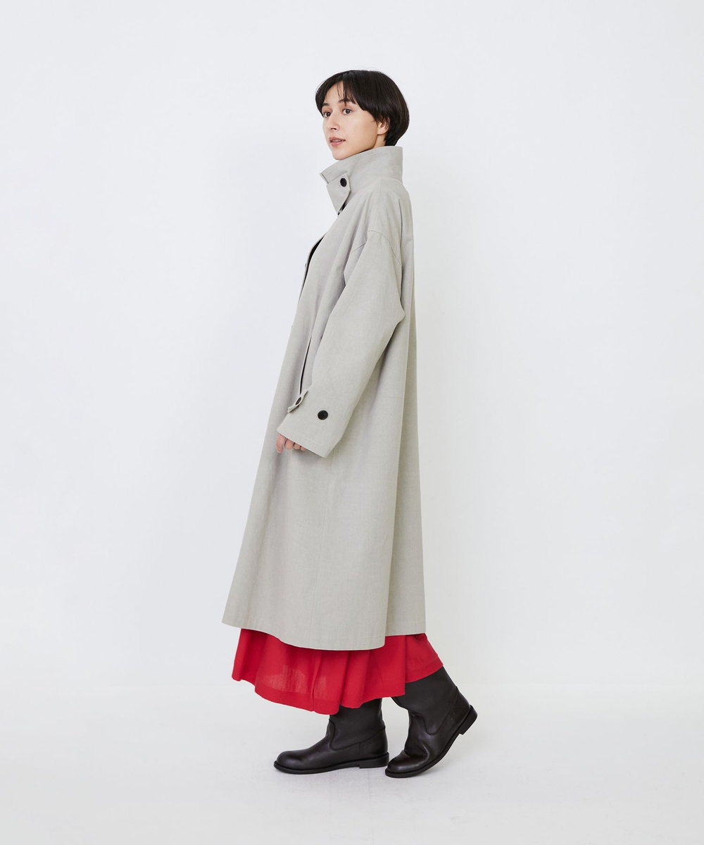 LOISIR グランジコットンポプリンステンカラーコート ベージュ