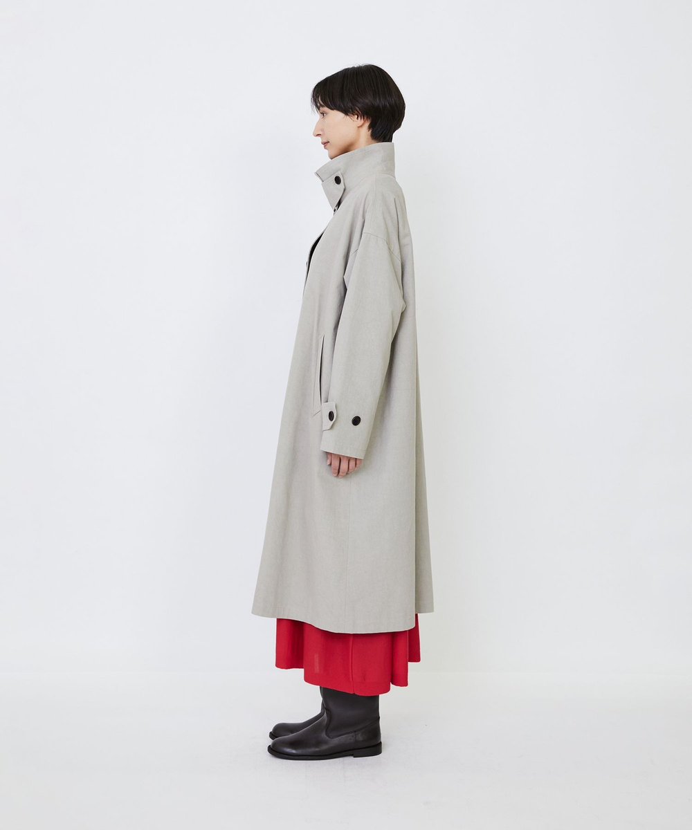 LOISIR グランジコットンポプリンステンカラーコート ベージュ