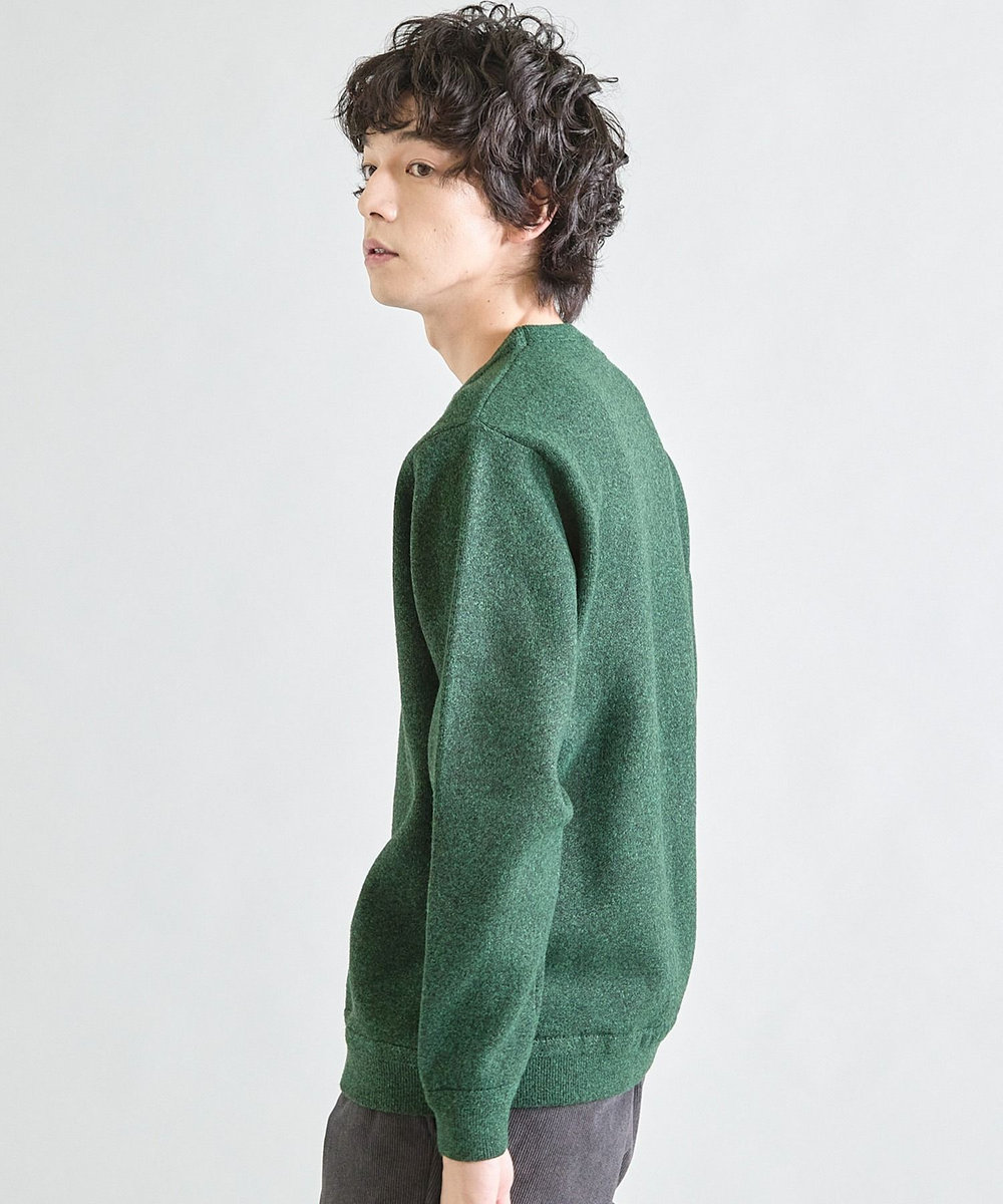 UNION STATION Wフェイス スフレヤーン ウォッシャブルニット グリーン