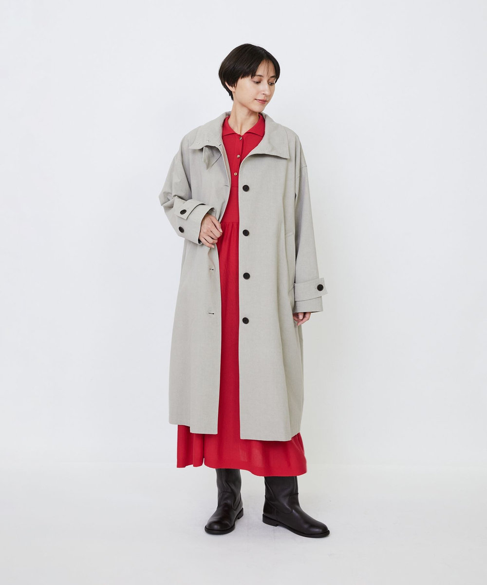 LOISIR グランジコットンポプリンステンカラーコート ベージュ
