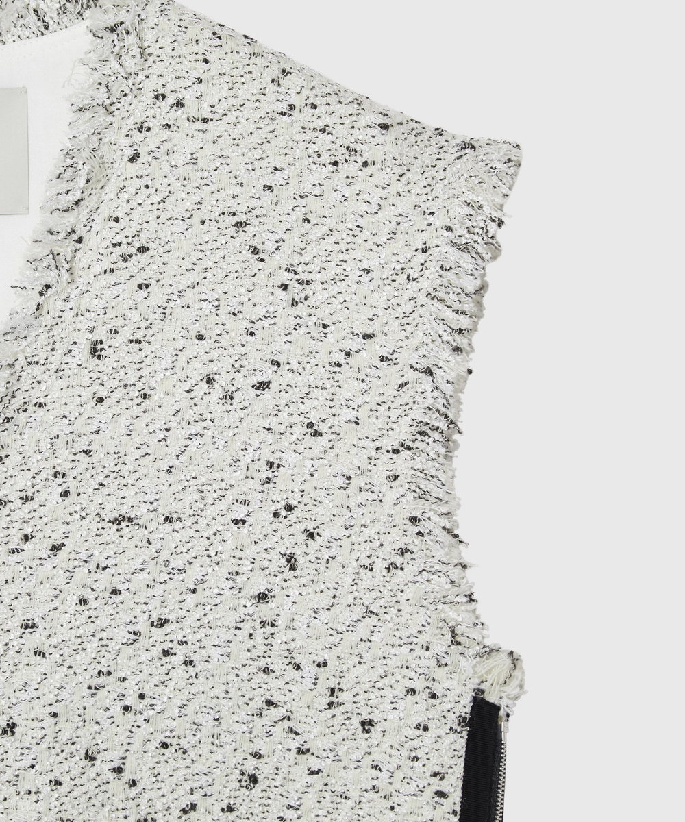 DÉPAREILLÉ NEP TWEED PULLOVER GILET / ネップツィードプルオーバージレ オフホワイト