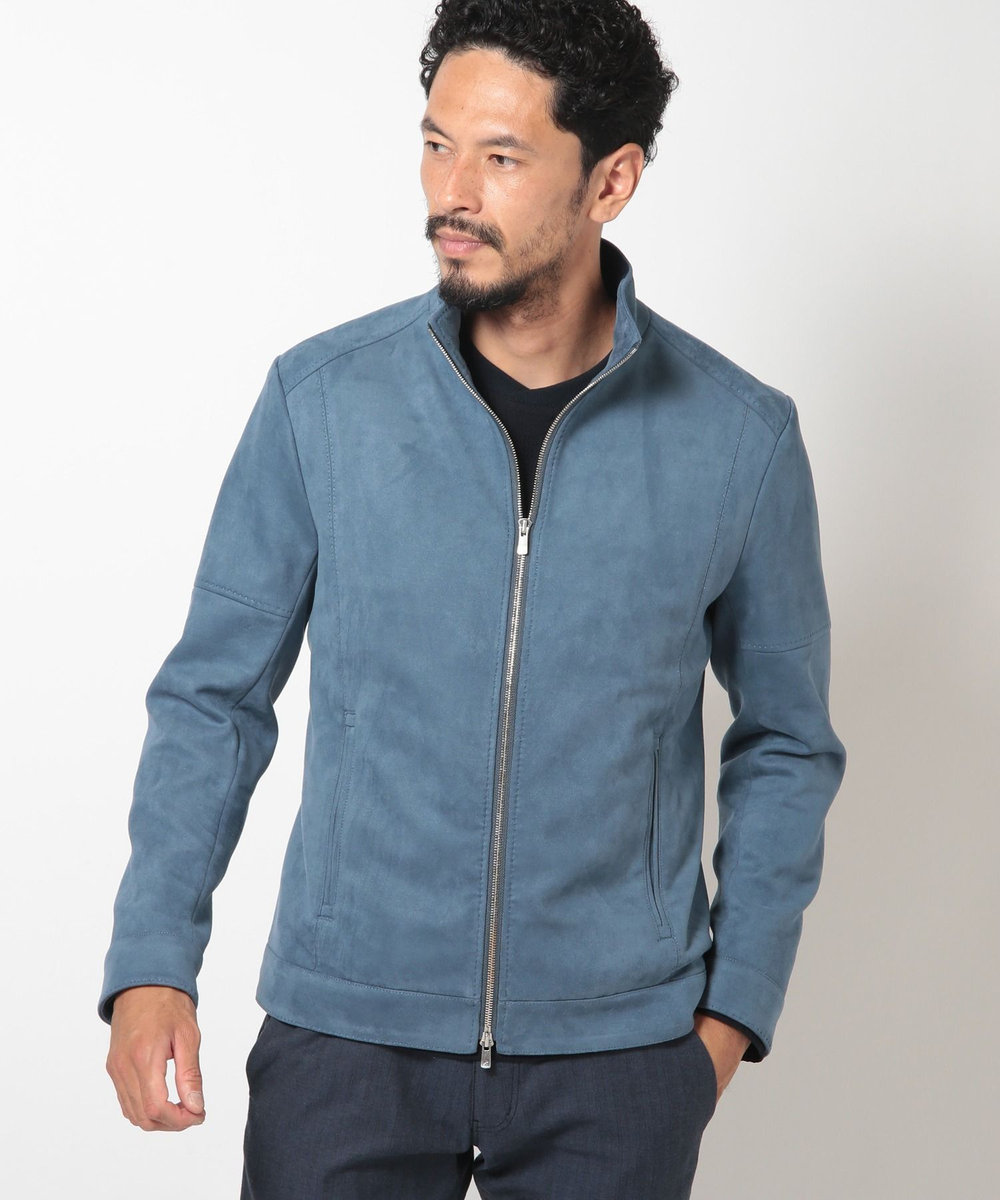 MEN'S BIGI フェイクスエードダンボールブルゾン ブルー