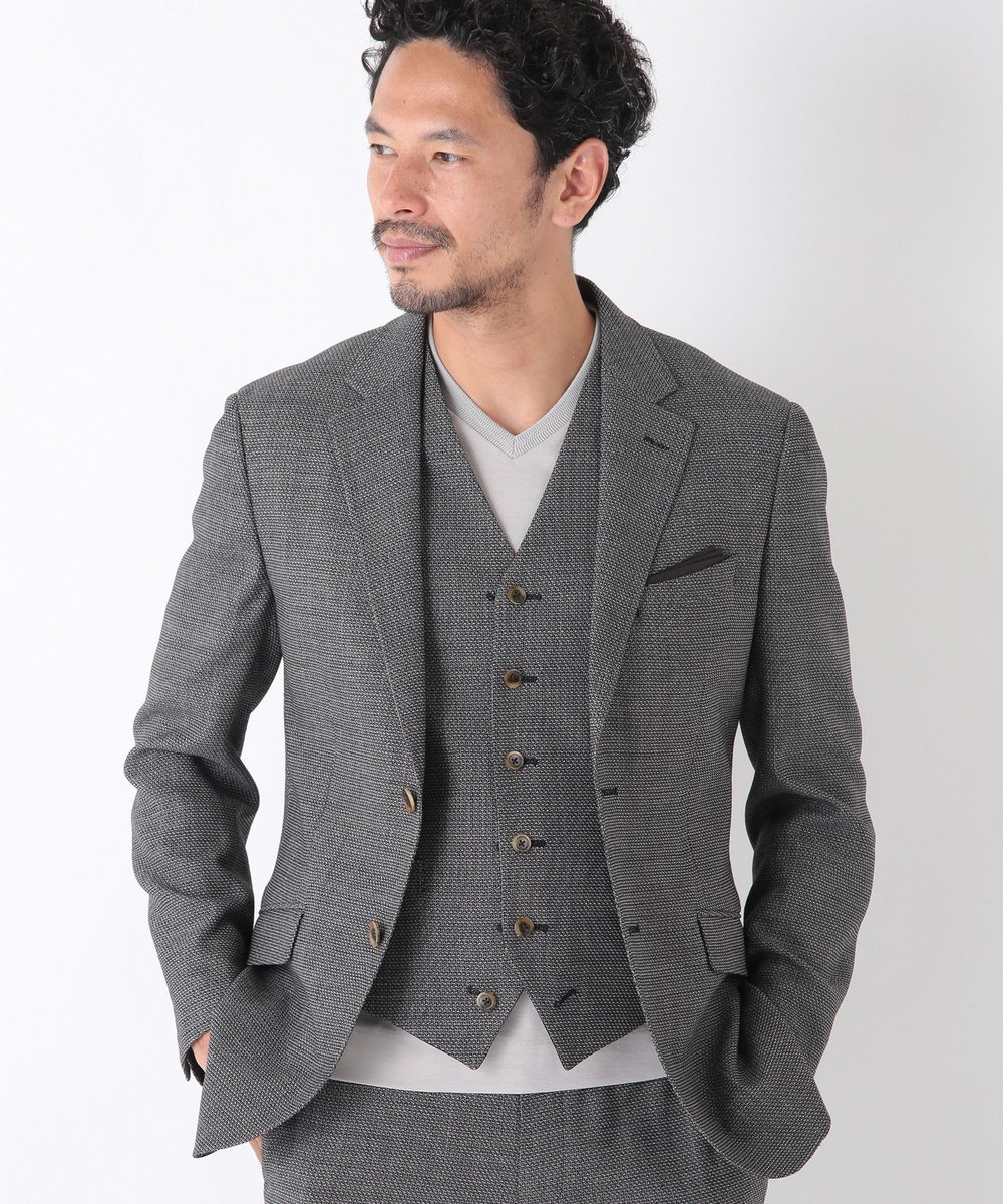 MEN'S BIGI ドビーメッシュジャケット　original fabric made by japan グレー
