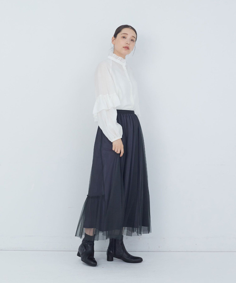 ADIEU TRISTESSE ポリエステルチュールスカート グレー