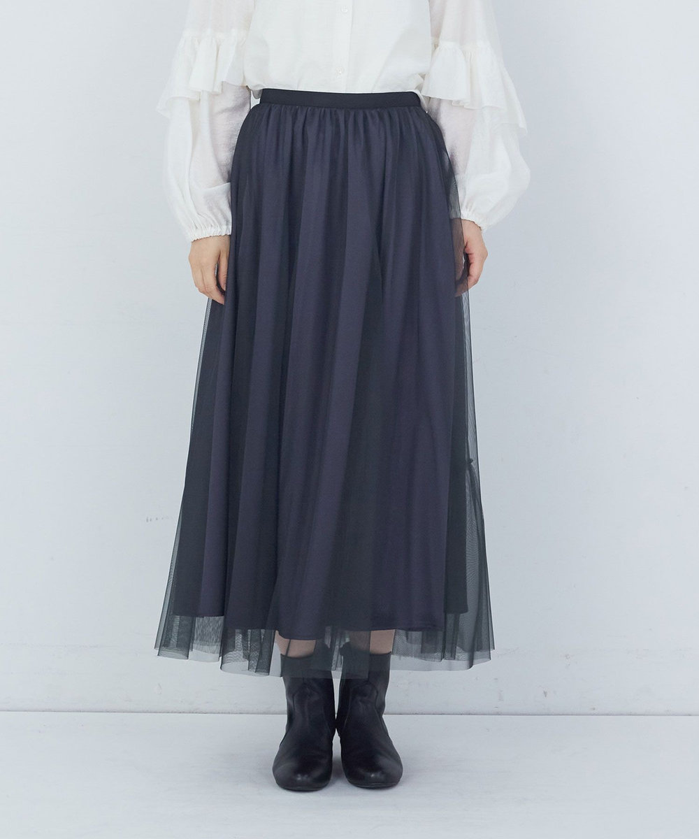 ADIEU TRISTESSE ポリエステルチュールスカート グレー