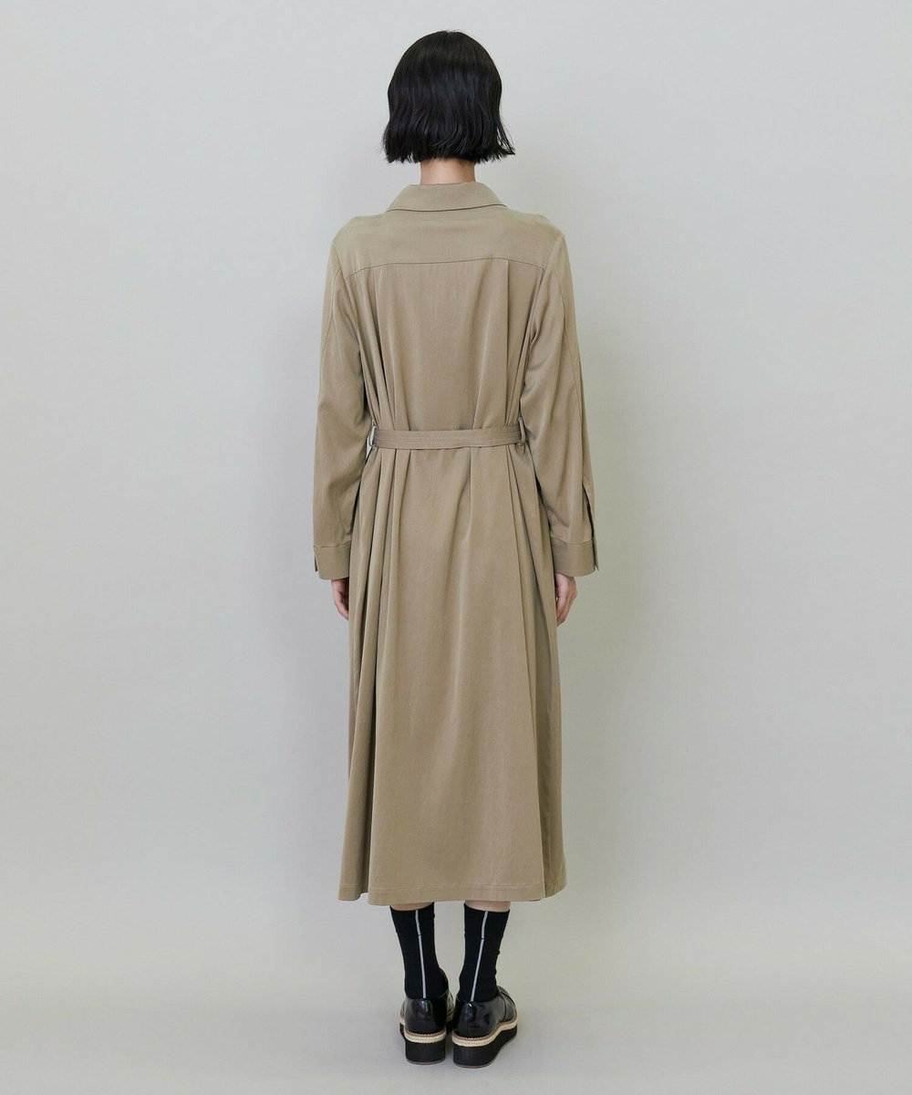 L'EQUIPE キュプラナイロンピーチシャツワンピース ベージュ