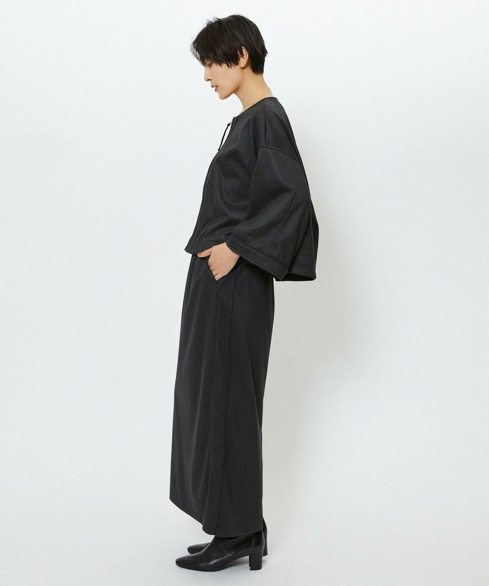 feerique feerique ウールライクニットツイルコクーンシルエットプルオーバー チャコールグレー