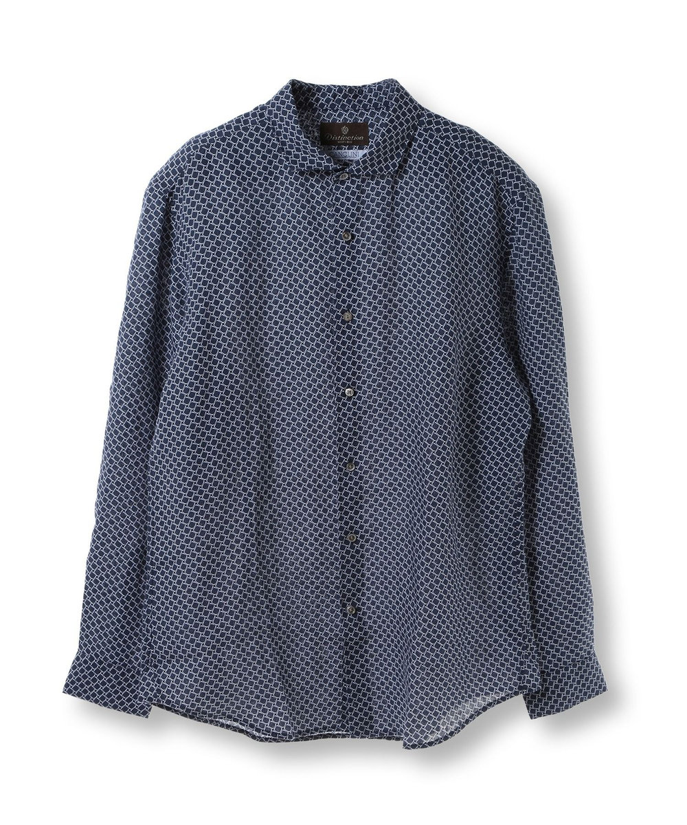 MEN'S BIGI 【CANCLINI/カンクリーニ】プリントショートポイントシャツ ネイビー
