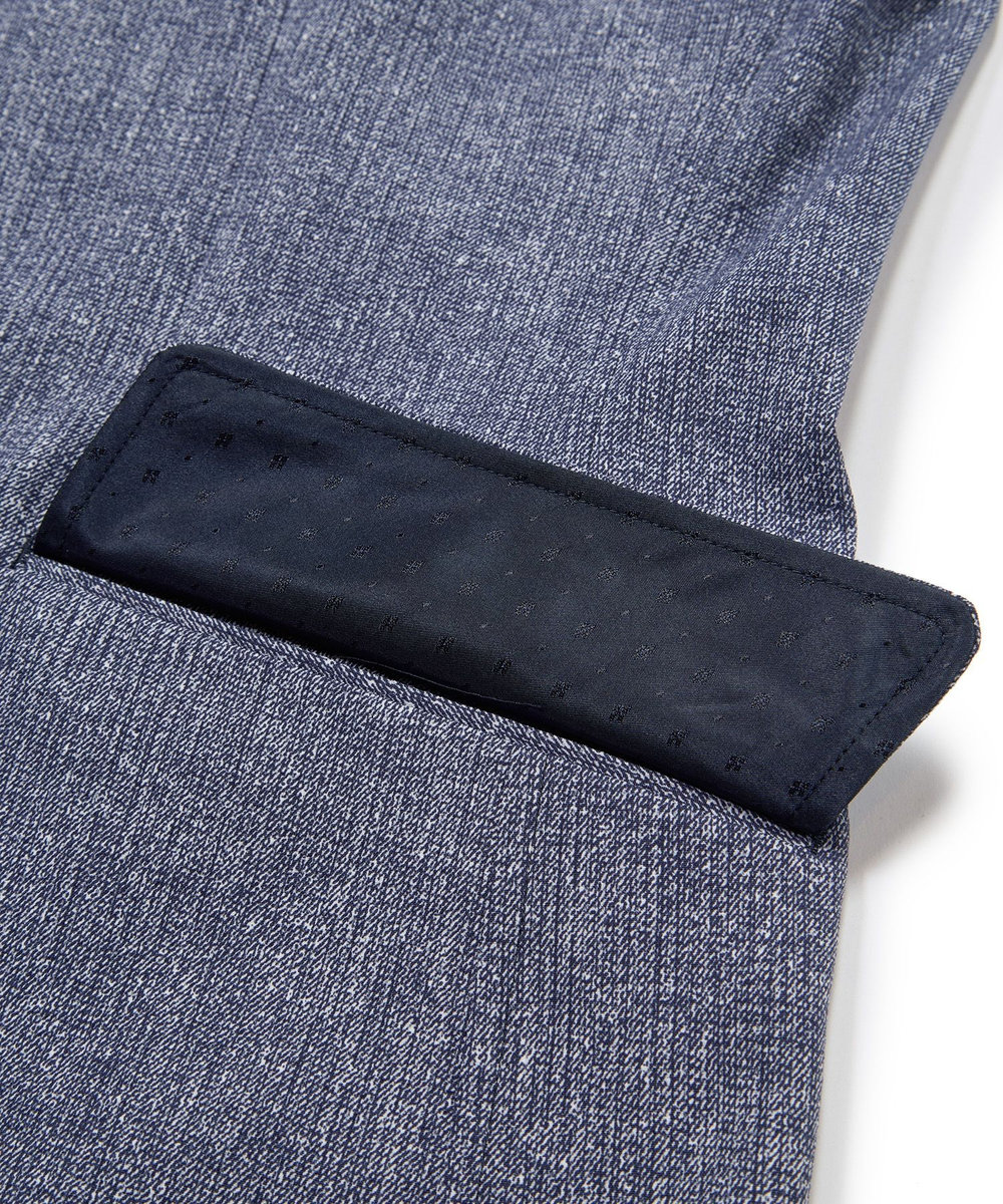 MEN'S BIGI 【ACTIVE TAILOR】Dot Air ヘリンボーン×千鳥格子/デニム柄 セットアップジャケット＜通気性/吸水速乾/ストレッチ＞ ブルー