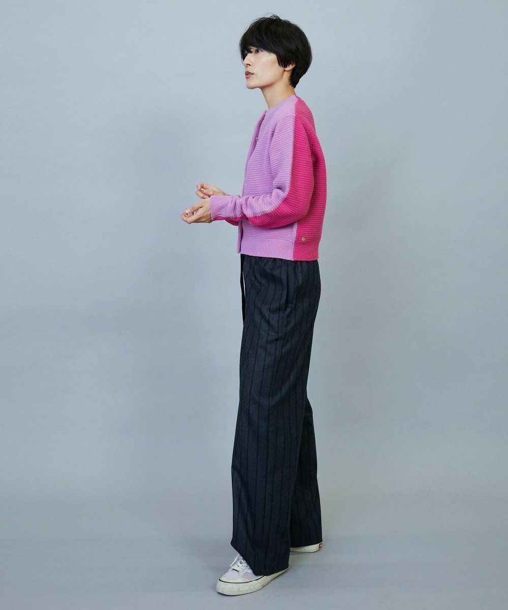 MOGA ANNUAL×MOGA　ウールカシミヤバイカラーカーディガン ピンク