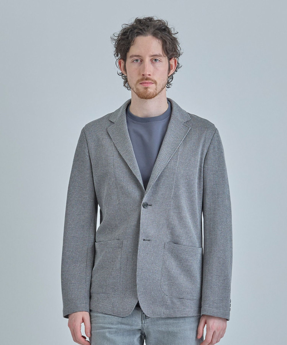 MEN'S BIGI ピンドットダブルラッセル ライトジャケット＜ストレッチ＞＜速乾性＞ グレー