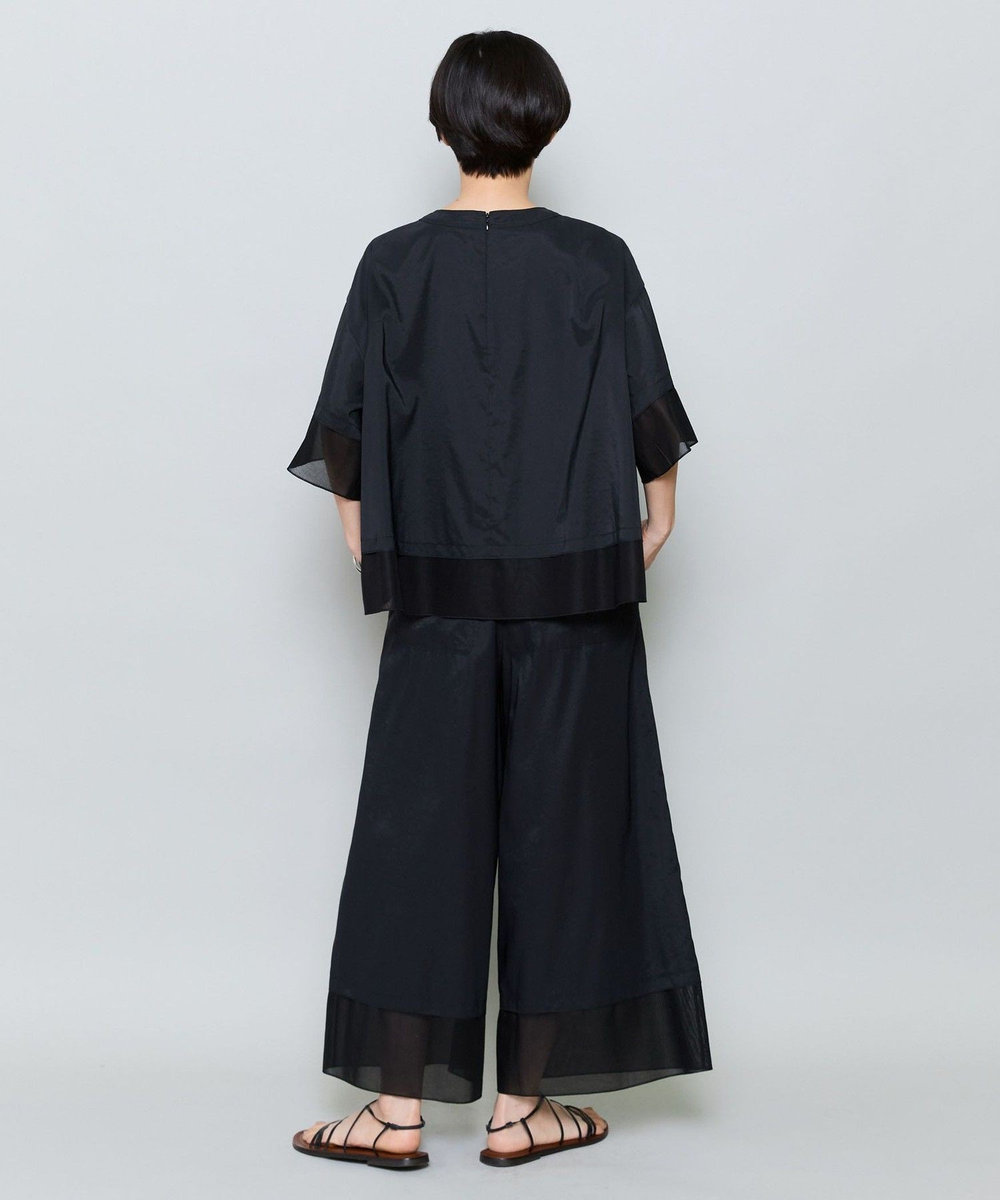 MOGA 37.5ナイロンストレッチワイドクロップドパンツ ブラック