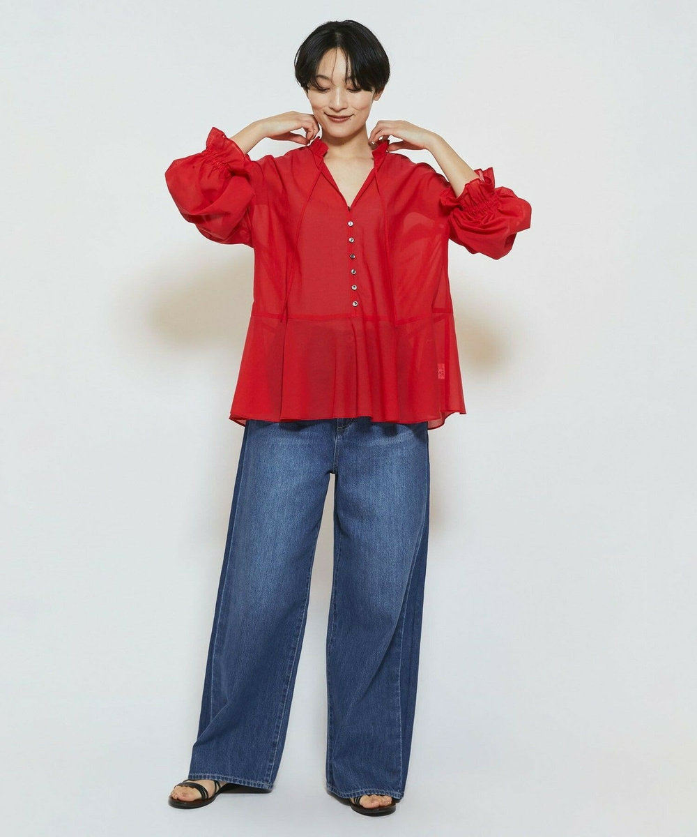 feerique feerique ラインデニムパンツ ブルー