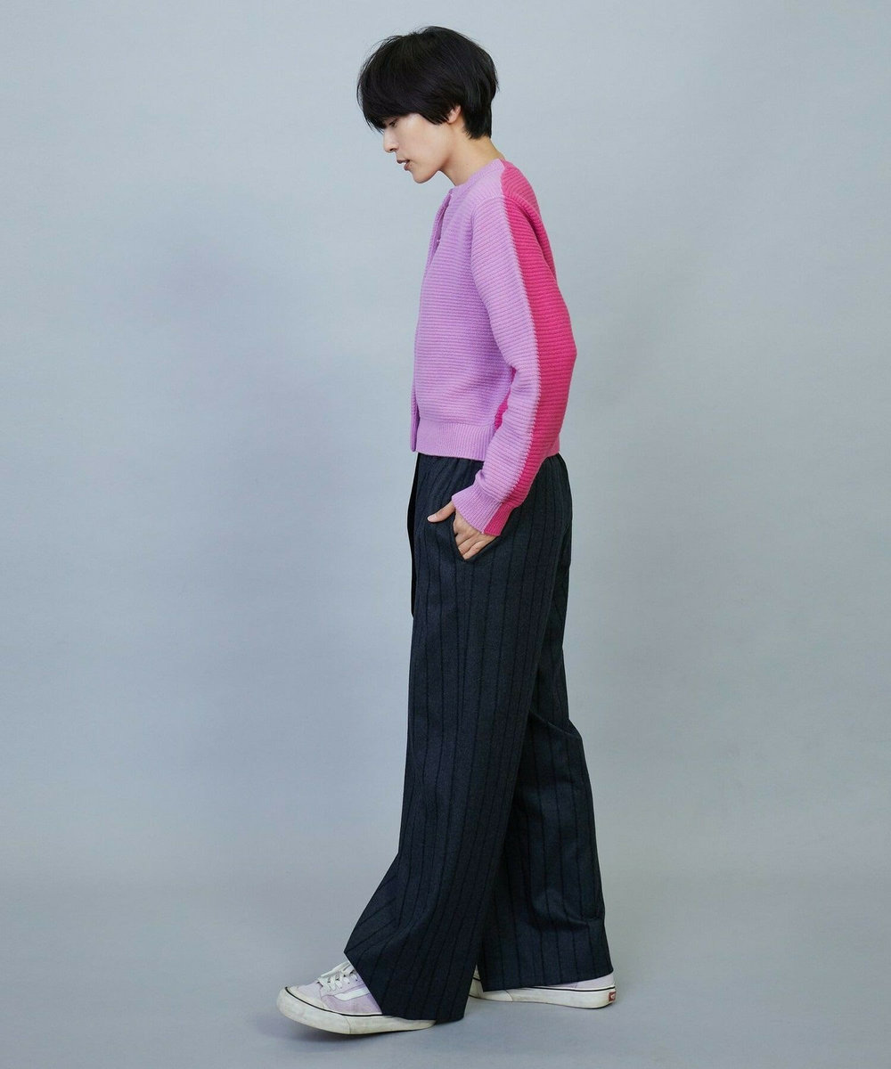 MOGA ANNUAL×MOGA　ウールカシミヤバイカラーカーディガン ピンク