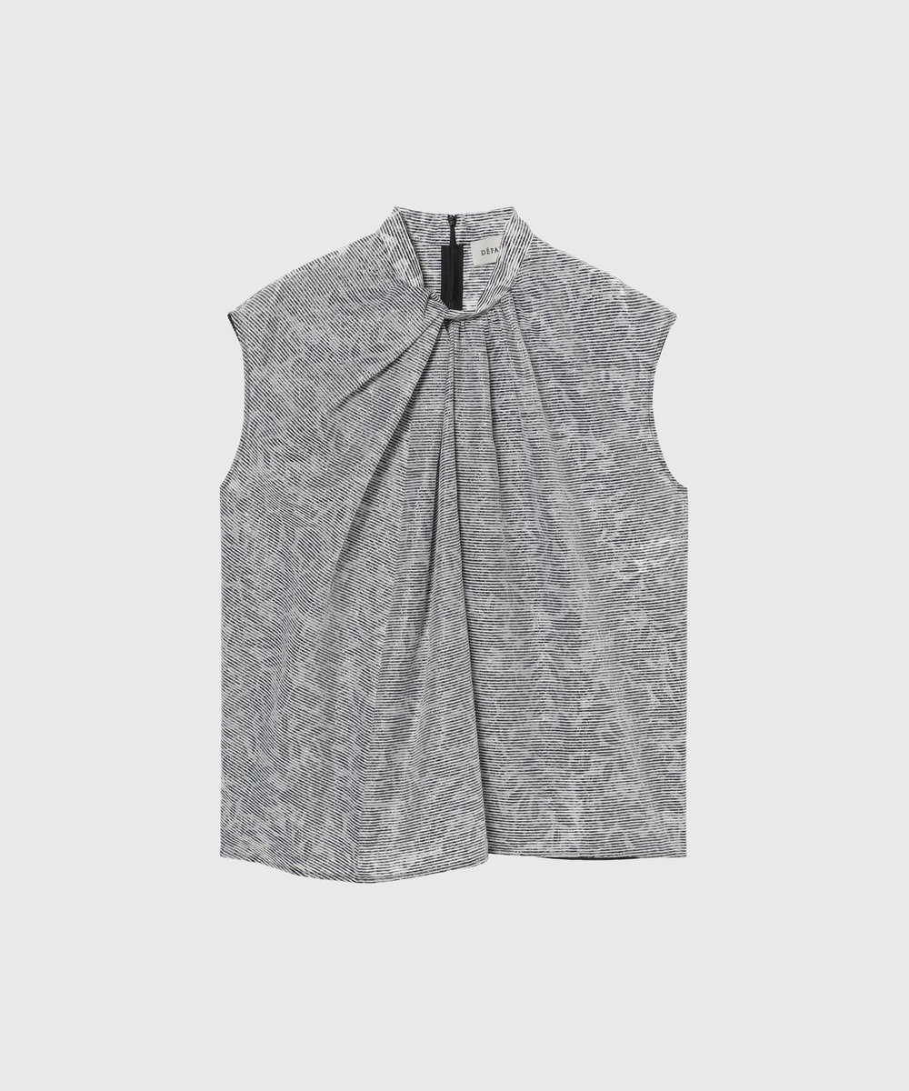 DÉPAREILLÉ LAME BORDER BLOUSE / ラメボーダーブラウス ブラック