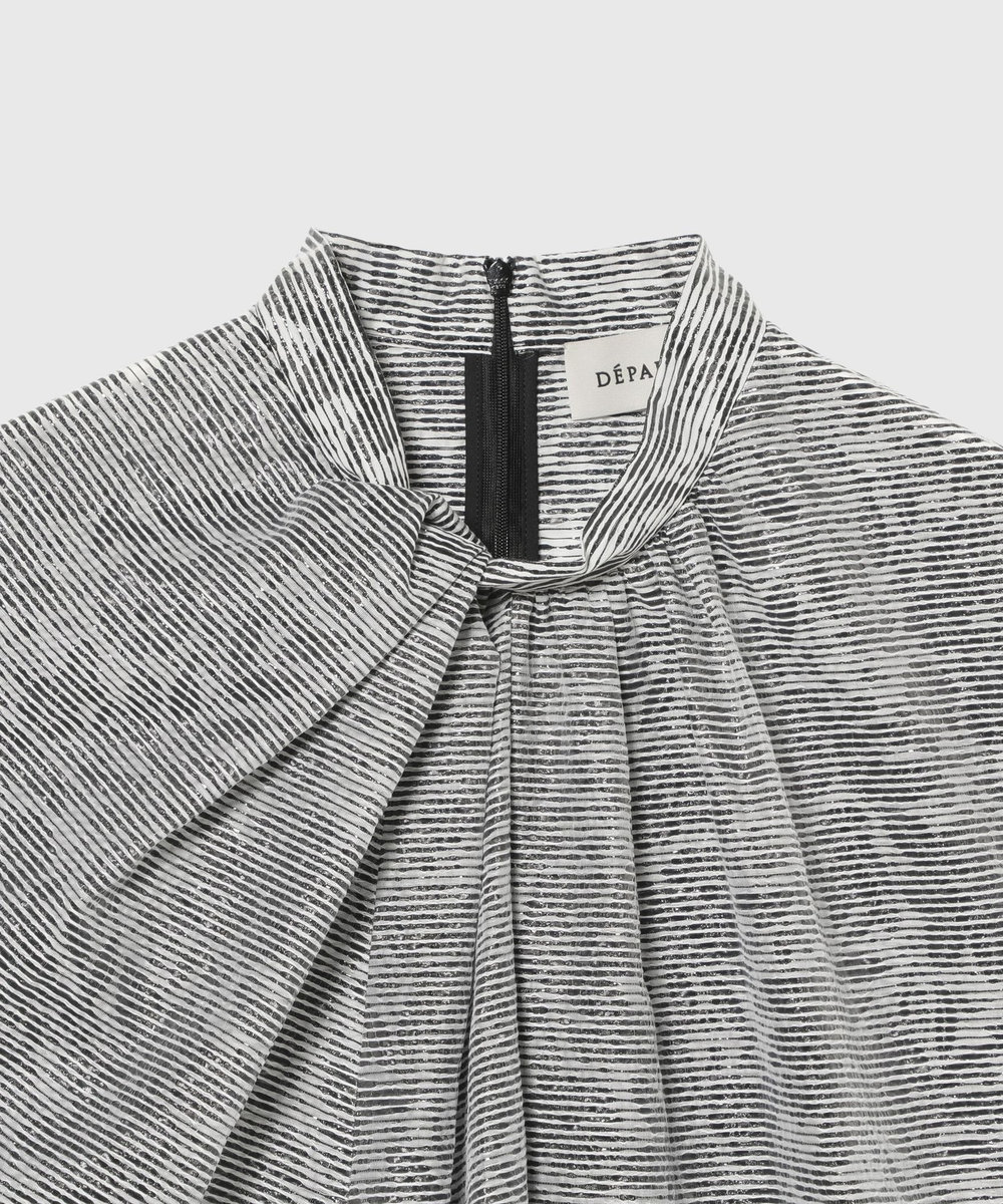 DÉPAREILLÉ LAME BORDER BLOUSE / ラメボーダーブラウス ブラック