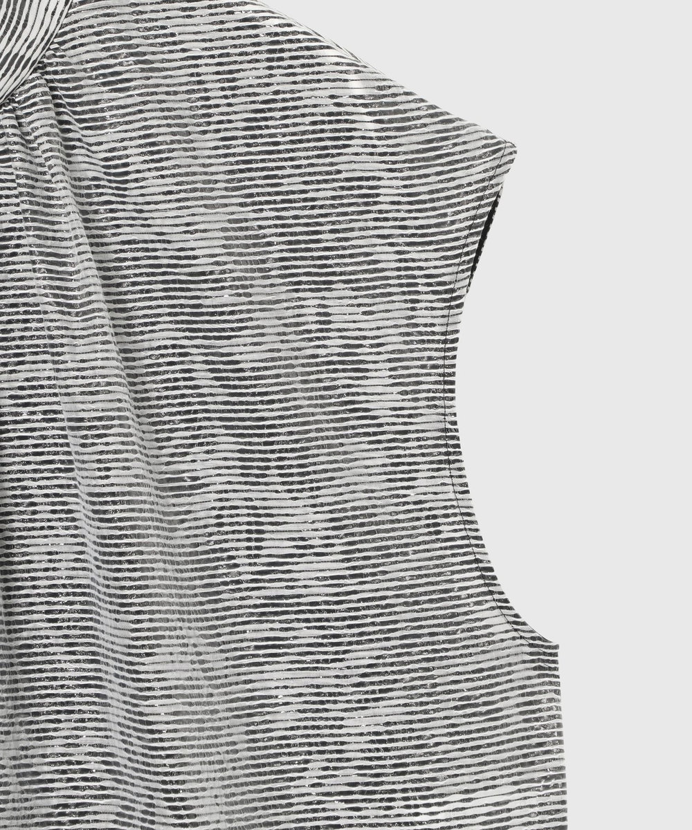 DÉPAREILLÉ LAME BORDER BLOUSE / ラメボーダーブラウス ブラック
