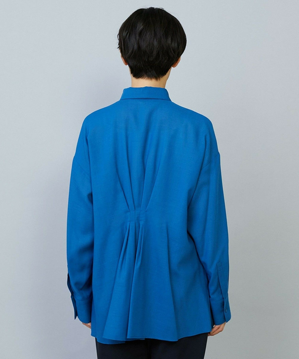 MOGA シアービエラタックラインブラウス ブルー