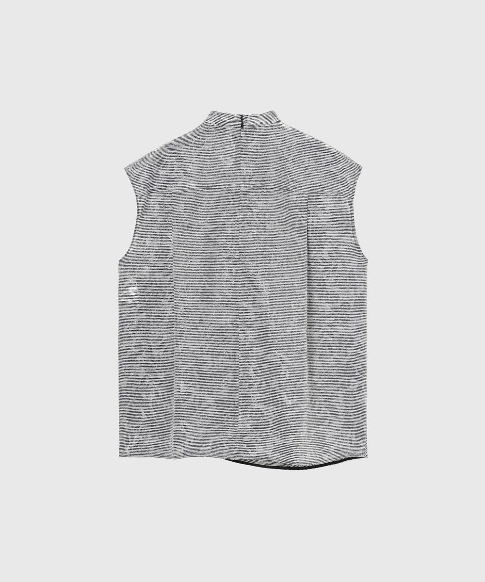 DÉPAREILLÉ LAME BORDER BLOUSE / ラメボーダーブラウス ブラック