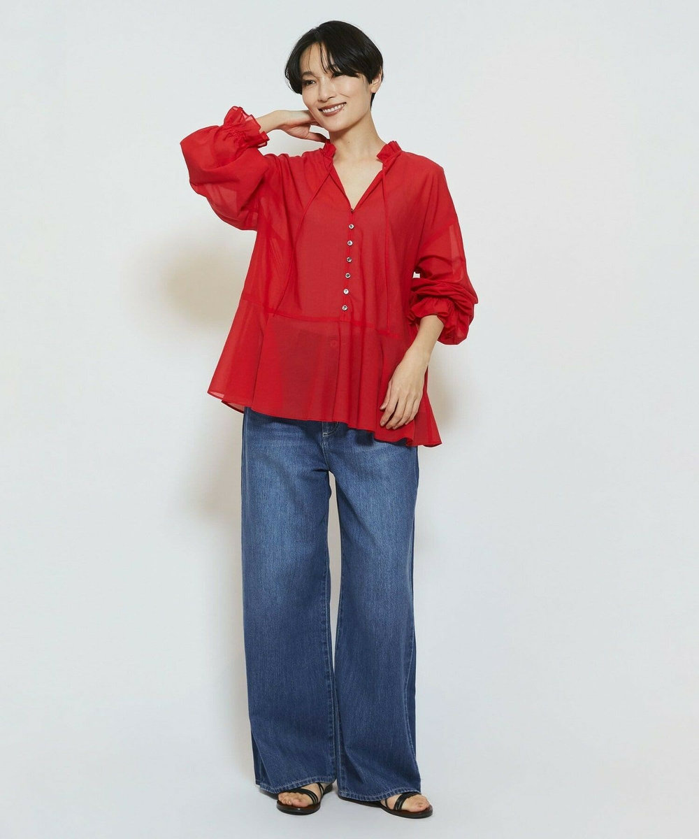 feerique feerique ラインデニムパンツ ブルー