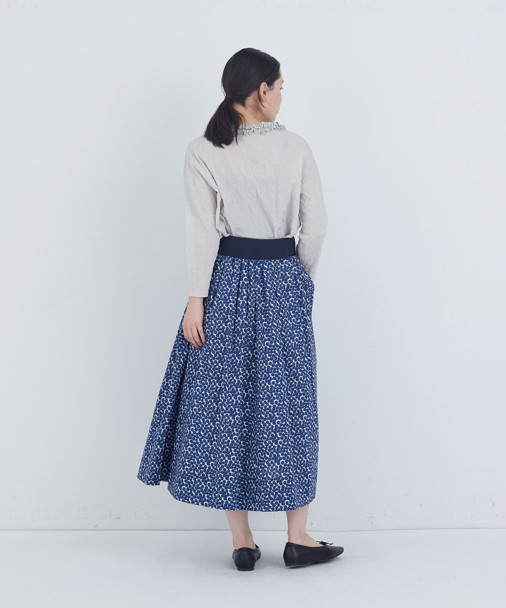 ADIEU TRISTESSE ウエストリブリバティプリントスカート ブルー系その他
