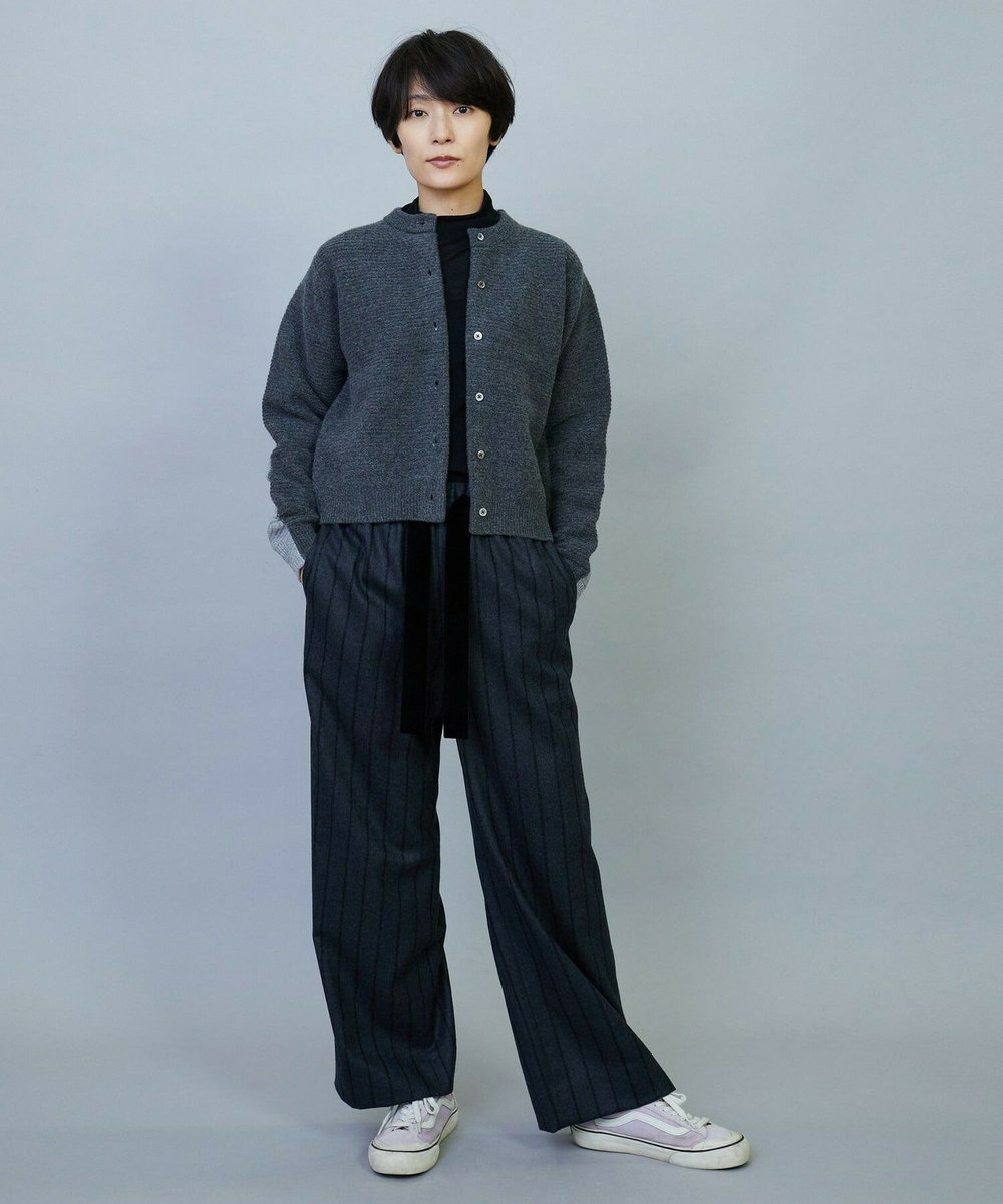MOGA ANNUAL×MOGA　ウールカシミヤバイカラーカーディガン チャコールグレー