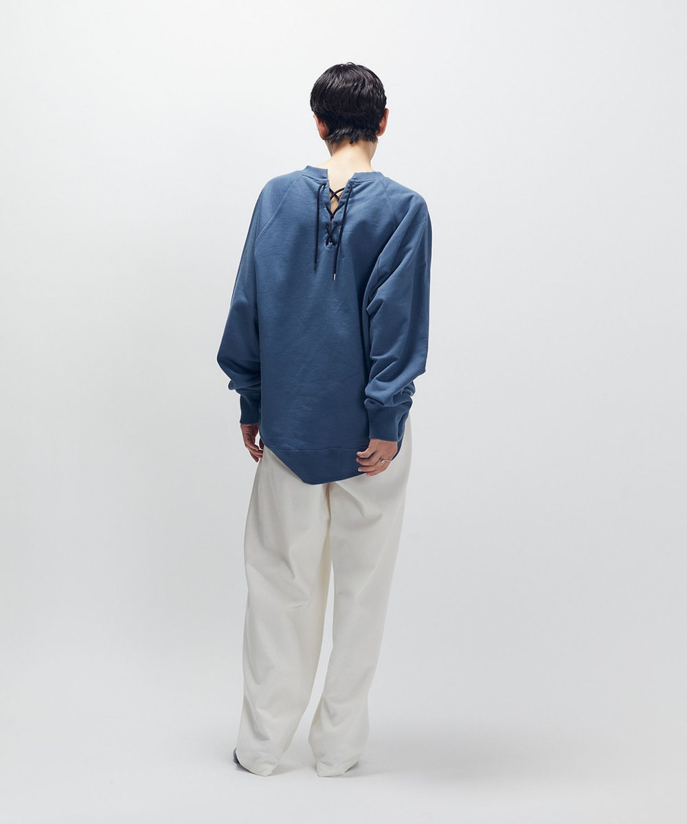 1er Arrondissement 【WEB限定カラーあり】＜SOLto (ソルト)＞レースアップスウェット インディゴブルー