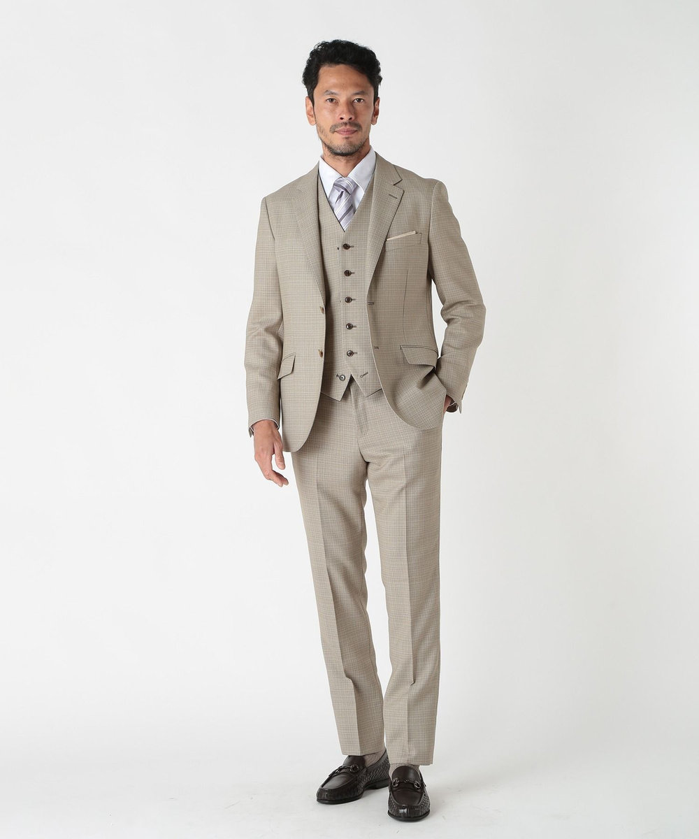 MEN'S BIGI ミックスヤーン/ホップサックスラックス ベージュ