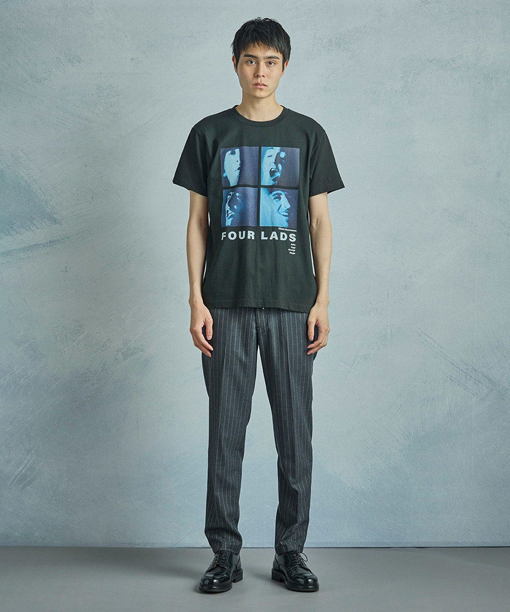 MEN'S BIGI 【THE CULTURE CODE x Klaus Voormann x MEN'S BIGI 】別注プリントT＜Four Lads＞ ブラック
