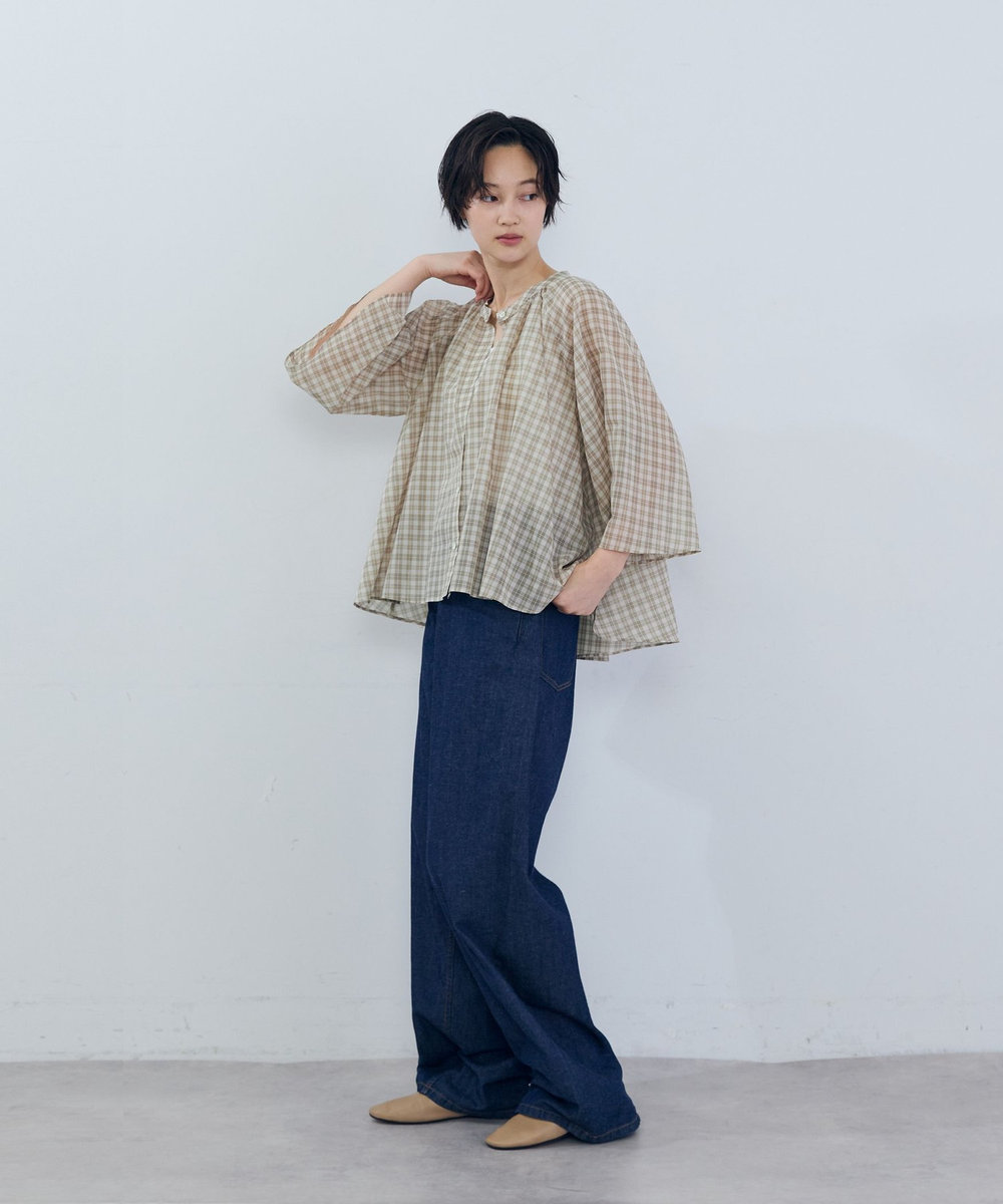 ADIEU TRISTESSE フレアーシルエットブラウス ベージュ系その他