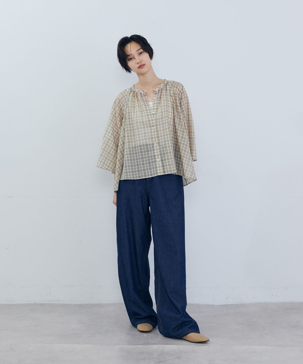 ADIEU TRISTESSE フレアーシルエットブラウス ベージュ系その他