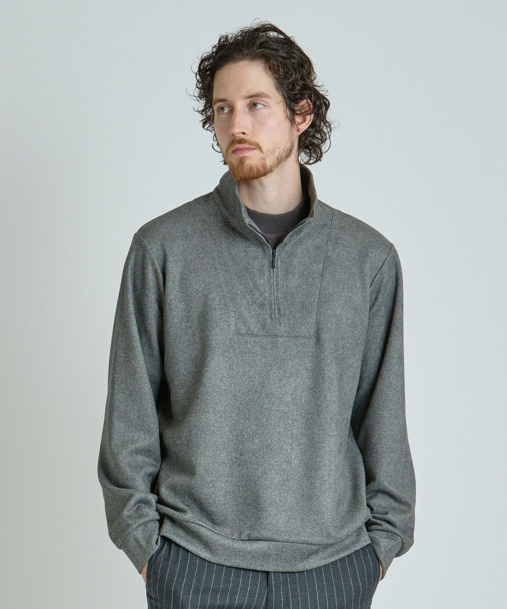 MEN'S BIGI スエードフェイクレイヤードプルオーバー グレー