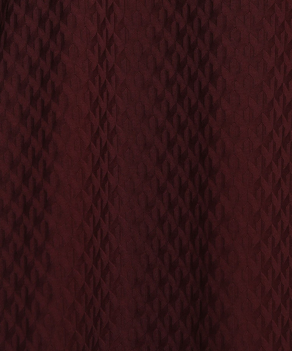MEN'S BIGI シルケット加工 変形千鳥柄リンクスTEE ボルドー