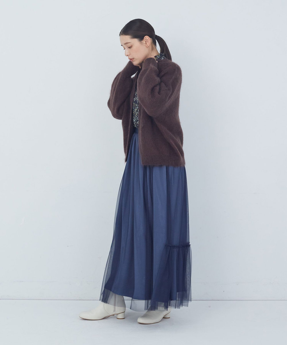 ADIEU TRISTESSE ポリエステルチュールスカート ブルー
