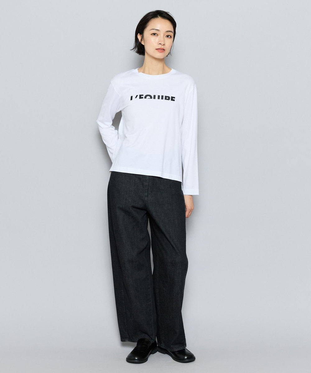 L'EQUIPE ハーフロゴ刺繍Tシャツ ホワイト