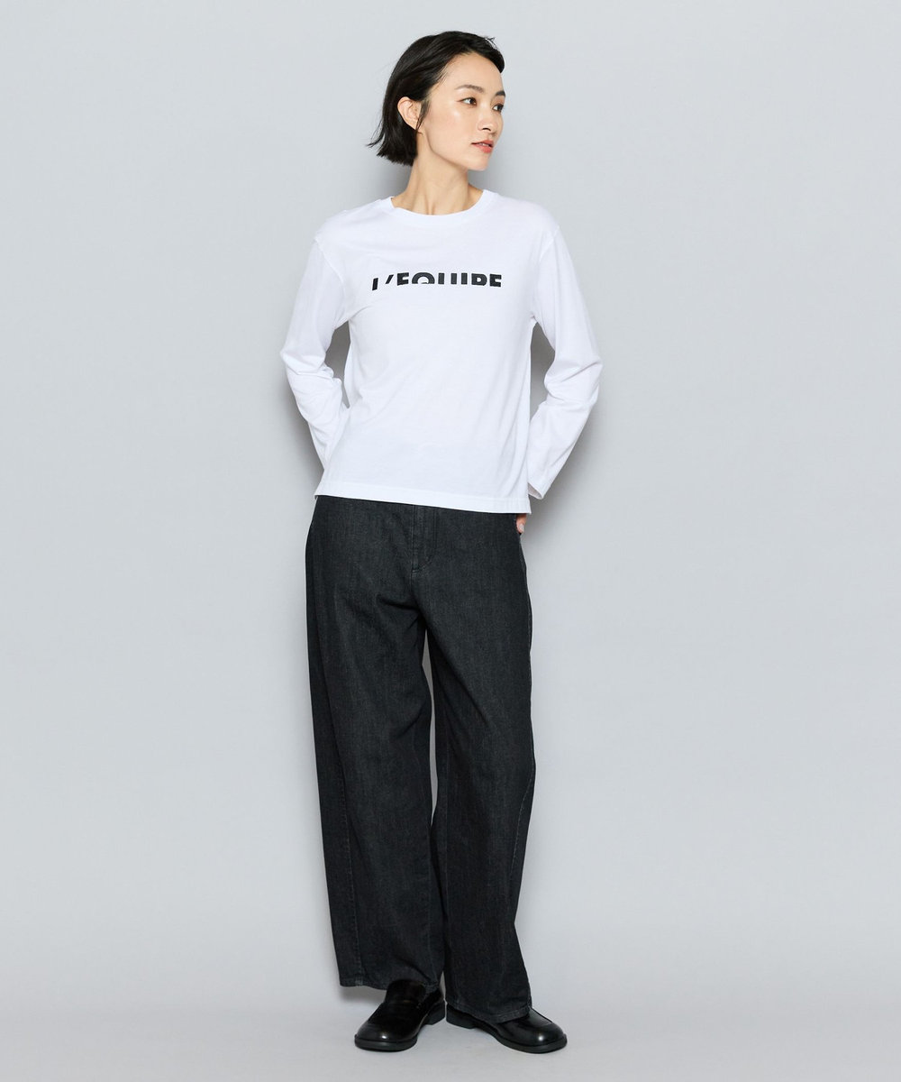 L'EQUIPE ハーフロゴ刺繍Tシャツ ホワイト